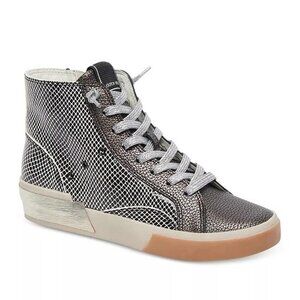 Dolce Vita Women's Zohara High Top Lace Up Sneakers Sz 7 Faux Reptile Leather